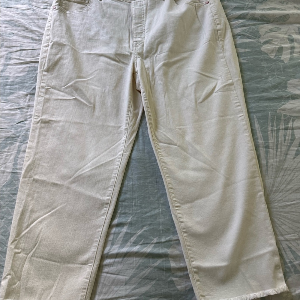 Off White Straight-Leg Pants